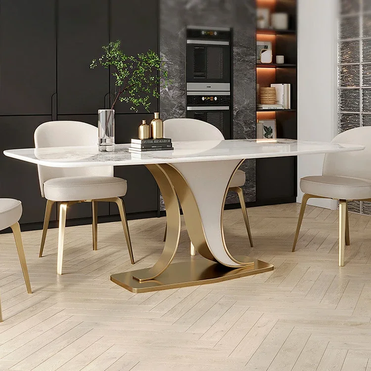 Dining table home modern minimalist small apartment Italian light luxury style rectangular restaurant slate table
Dining table home modern minimalist small apartment Italian light luxury style rectangular restaurant slate table