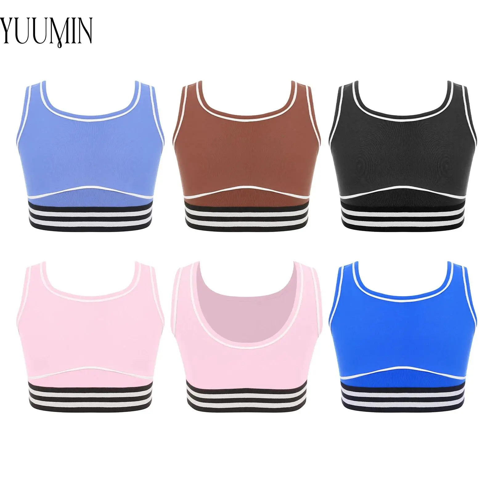 Kids Girls Sports Vest Contrast Color Striped Elastic Hem Athletic Vest U-Back Sleeveless Crop Tank Top for Yoga Running Workout
Kids Girls Sports Vest Contrast Color Striped Elastic Hem Athletic Vest U-Back Sleeveless Crop Tank Top for Yoga Running Workout
