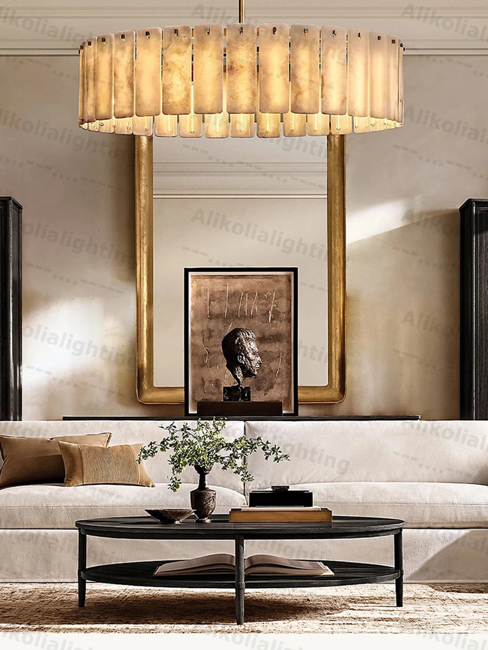 American Natural Marble Round Dimmable LED Chandelier Lustre Alabaster Pendant Light Suspension Luminaire Lampen For Living Room
American Natural Marble Round Dimmable LED Chandelier Lustre Alabaster Pendant Light Suspension Luminaire Lampen For Living Room