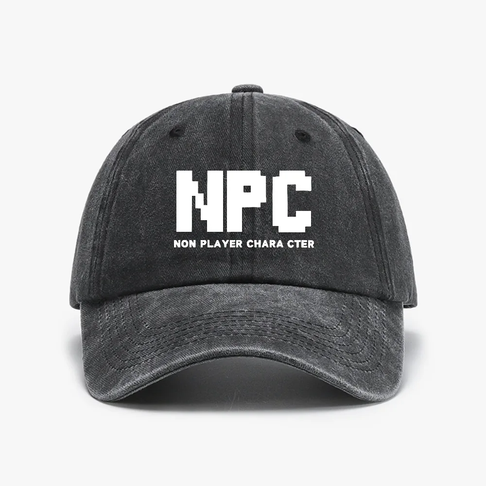 NPC Text Pattern Unisex Distressed Washed Headwear Outdoor Running Golf Cap Hat Summer Baseball Cap
NPC Text Pattern Unisex Distressed Washed Headwear Outdoor Running Golf Cap Hat Summer Baseball Cap