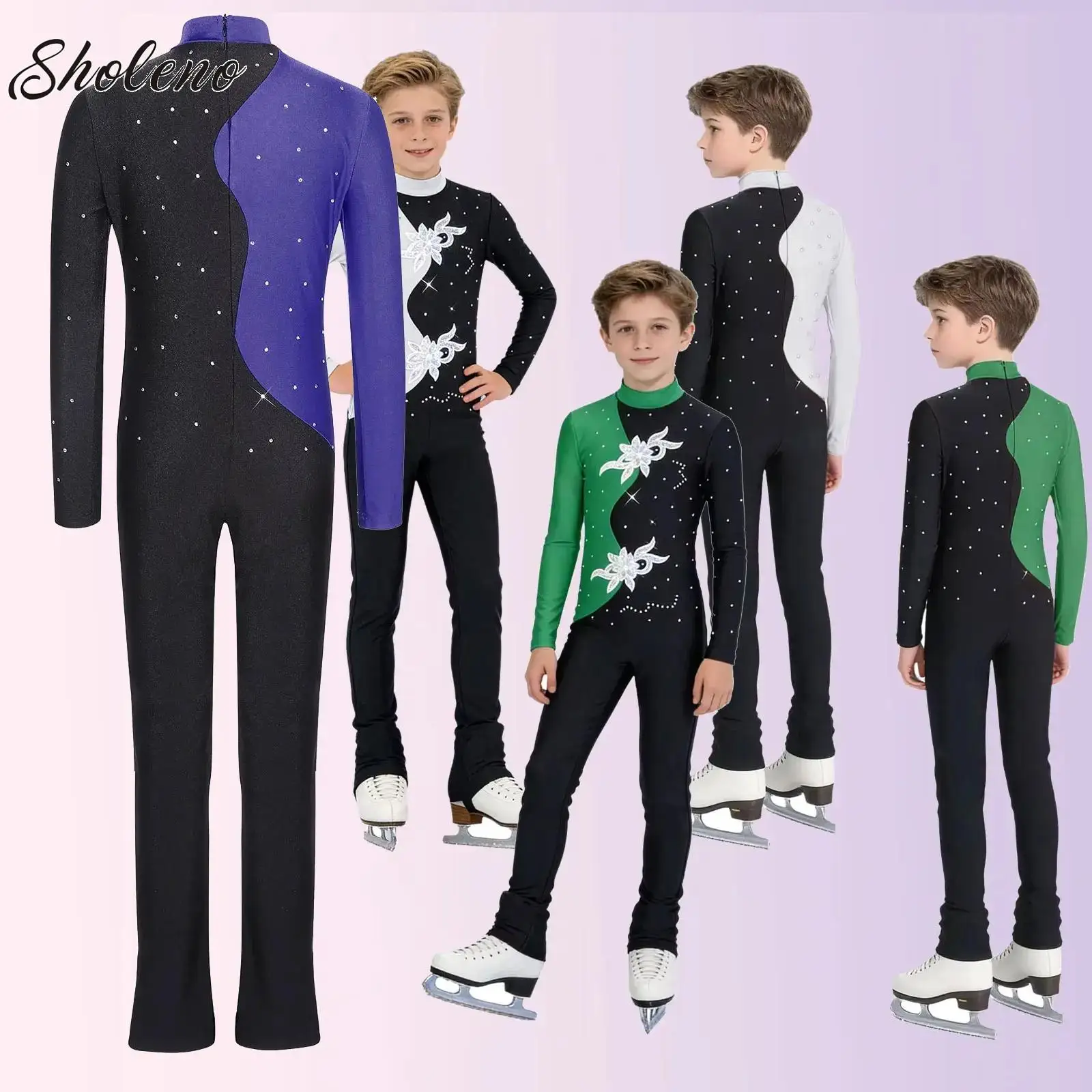 Boys Girls Applique Long Sleeve Dance Unitard Bodysuit Kids Ballet Gymnastics Leotard Tops for Modern Jazz Latin Figure Skating
Boys Girls Applique Long Sleeve Dance Unitard Bodysuit Kids Ballet Gymnastics Leotard Tops for Modern Jazz Latin Figure Skating
