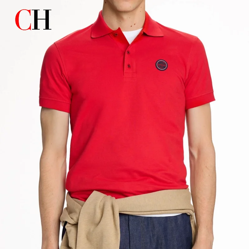 CH Red Accent Circular Rubber Patch Left Chest Premium Pique Short Sleeve Polo Shirt Men Solid Color Essential Casual Daily Tops
CH Red Accent Circular Rubber Patch Left Chest Premium Pique Short Sleeve Polo Shirt Men Solid Color Essential Casual Daily Tops
