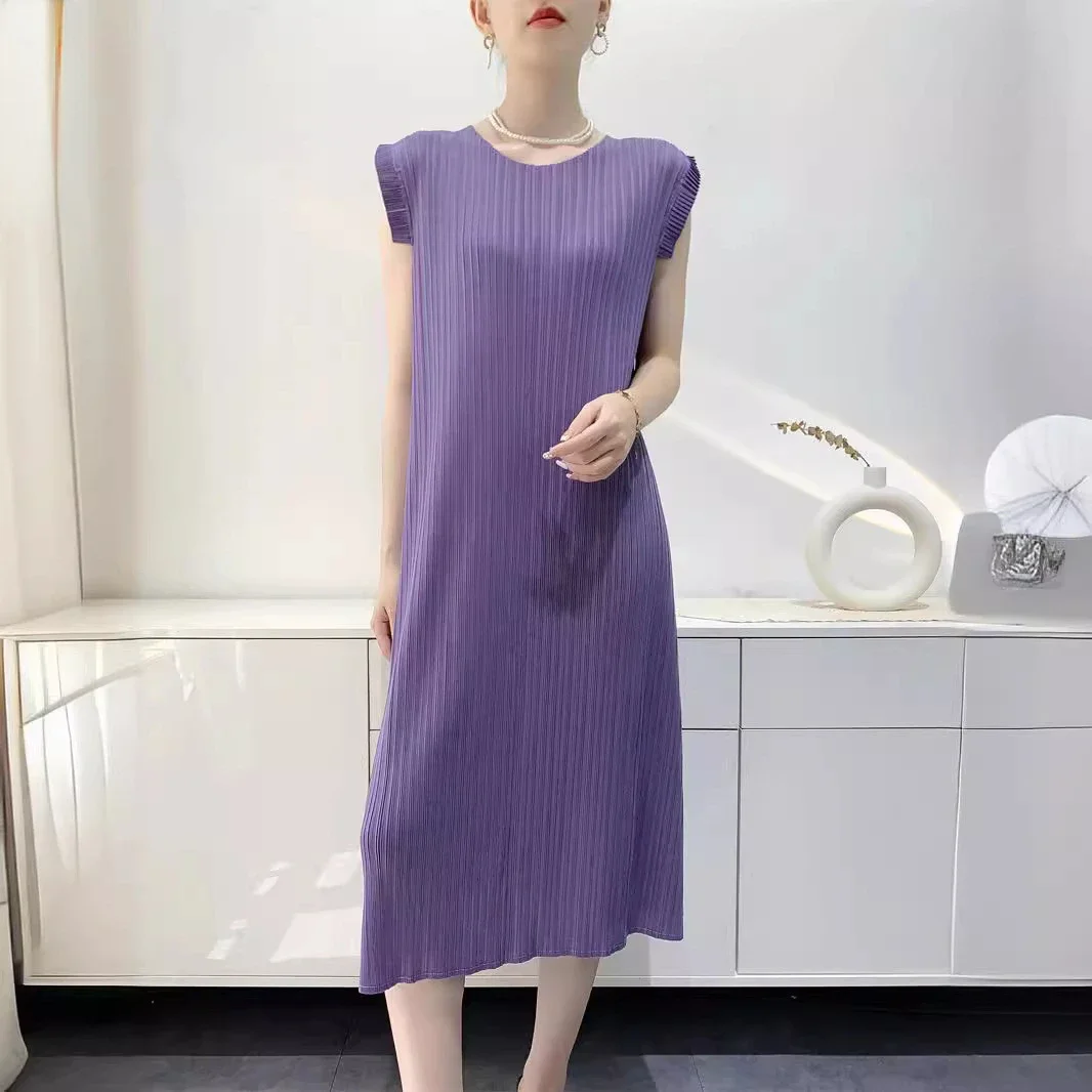 ALSEY Pleated Women's Dress Sleeveless Splicing Comfortable Casual Mid-Length Slim Fashion Temperament Elegant 2024 Summer New
ALSEY Pleated Women's Dress Sleeveless Splicing Comfortable Casual Mid-Length Slim Fashion Temperament Elegant 2024 Summer New