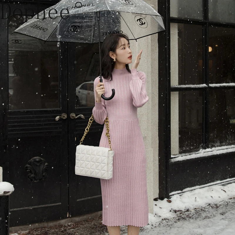 2025 New Spring Autumn Solid Color High Collar Long Sweater Full Sleeve Women Straight Dress Mid-long Pink Pullover Basic Dress
2025 New Spring Autumn Solid Color High Collar Long Sweater Full Sleeve Women Straight Dress Mid-long Pink Pullover Basic Dress