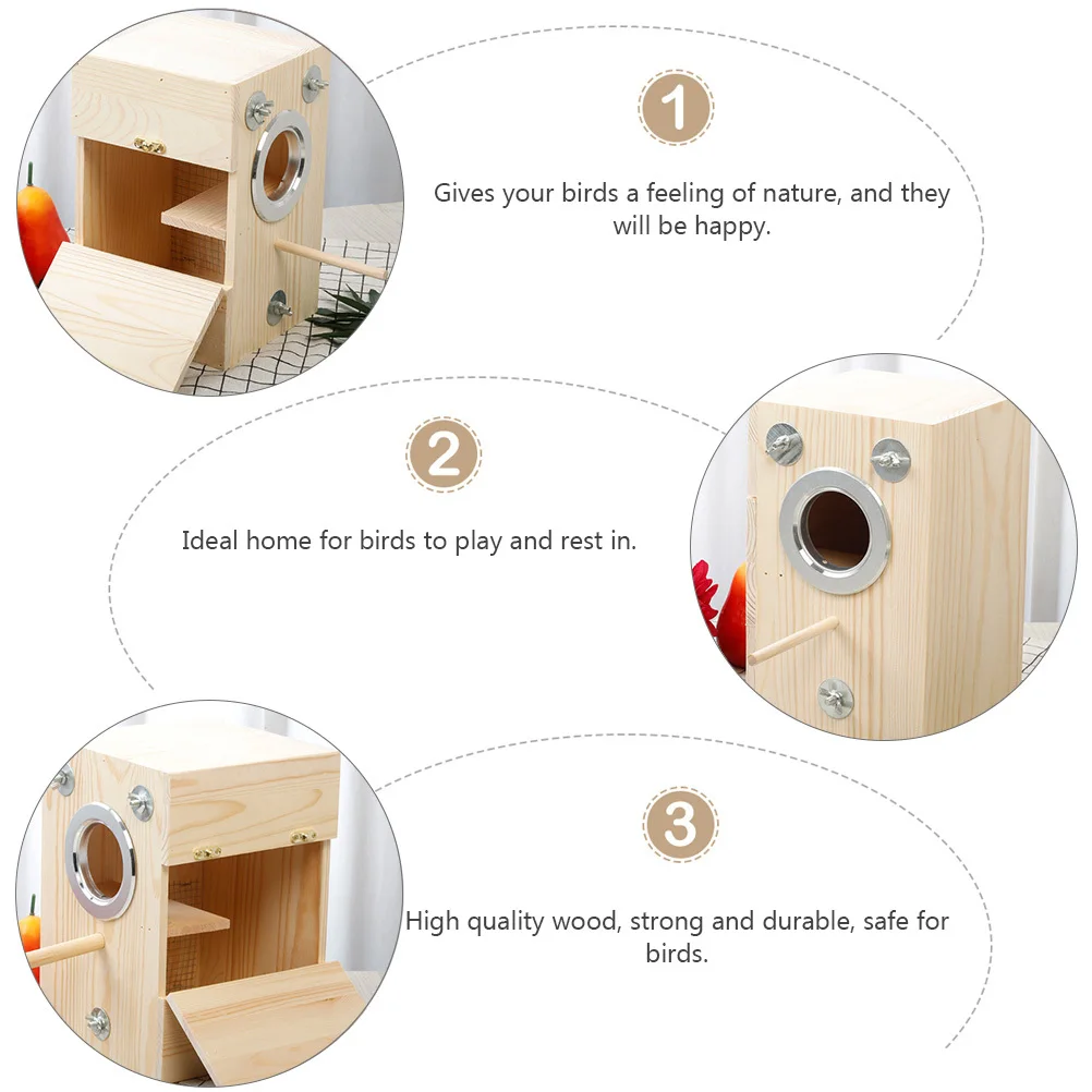 1Pcs Wood Bird Nest Breeding Box Strong Safe Incubator Holder for Canary Parrot Lark Small Birds Natural Living Supplies
1Pcs Wood Bird Nest Breeding Box Strong Safe Incubator Holder for Canary Parrot Lark Small Birds Natural Living Supplies