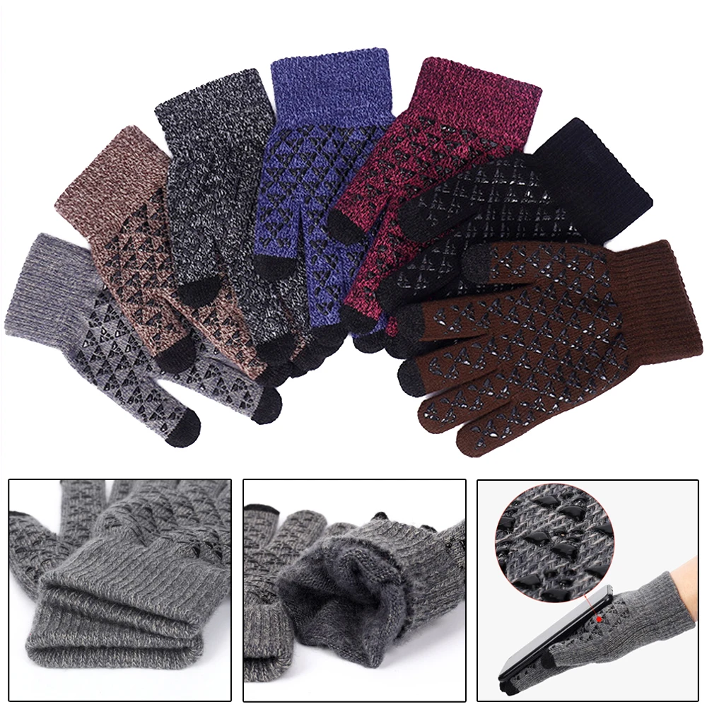 Winter Thermal Knitted Five Finger Wrist Gloves For Men Outdoor Windproof Touchscreen Gloves Non-slip Driving Skiing Gloves
Winter Thermal Knitted Five Finger Wrist Gloves For Men Outdoor Windproof Touchscreen Gloves Non-slip Driving Skiing Gloves