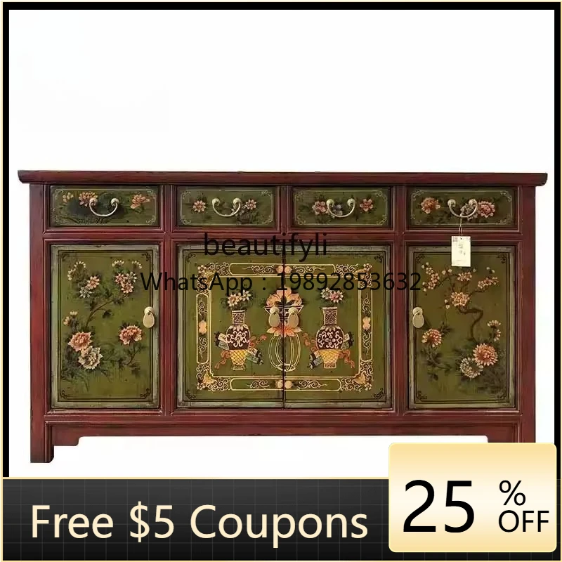 FF New Chinese style retro furniture hand-painted entrance cabinet old hand-painted sideboard storage decorative cabinet
FF New Chinese style retro furniture hand-painted entrance cabinet old hand-painted sideboard storage decorative cabinet