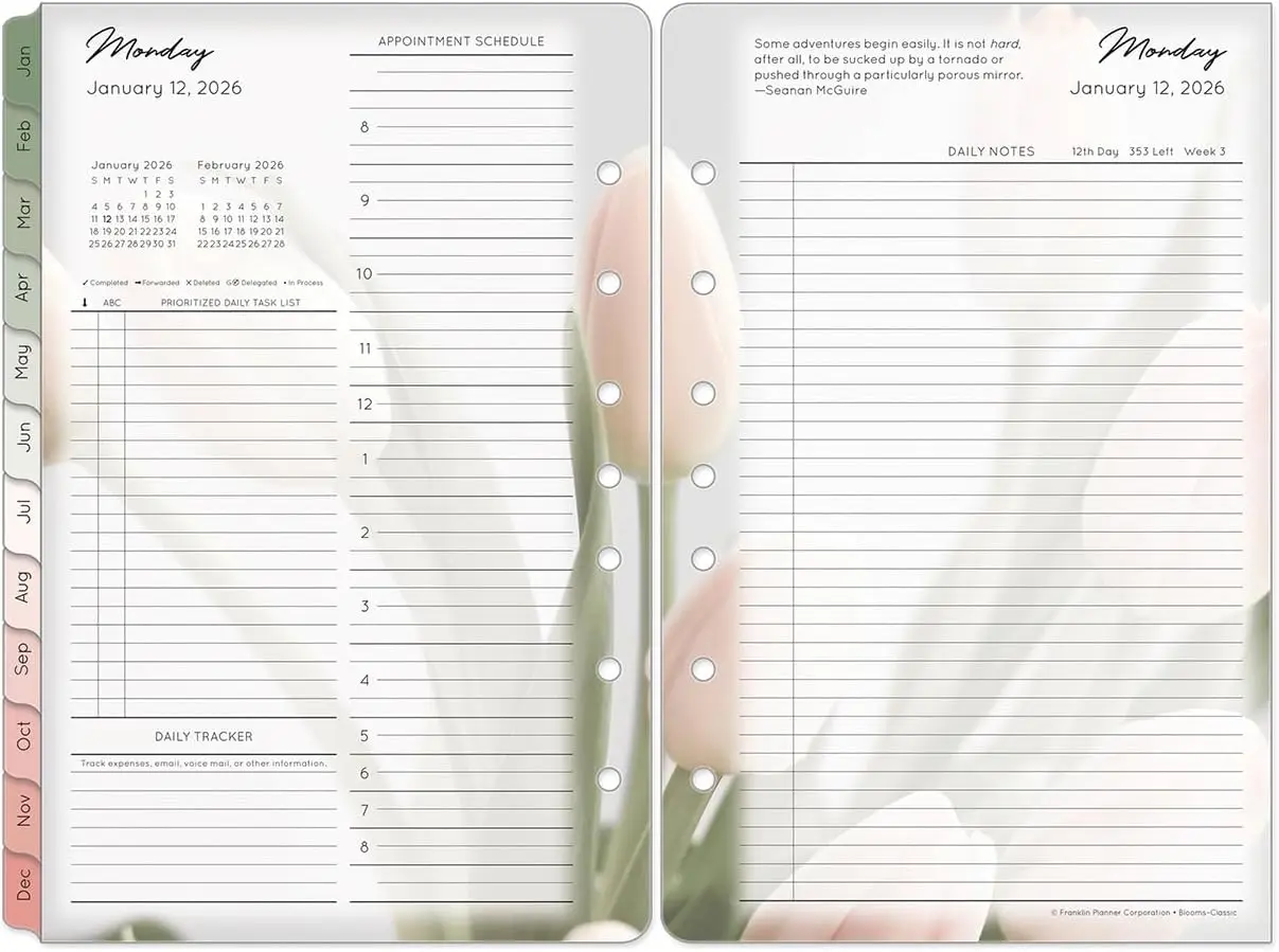 Classic Blooms Planner Refill 2 Pages Per Day Jan-Dec 2026 Ring-Bound
Classic Blooms Planner Refill 2 Pages Per Day Jan-Dec 2026 Ring-Bound