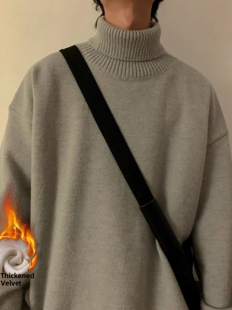Men's High Collar Fce Lined Knitwear Winter Thiened Loose Casual Sle Inner Wear Layering Outerwear Faionable Brand
Men's High Collar Fce Lined Knitwear Winter Thiened Loose Casual Sle Inner Wear Layering Outerwear Faionable Brand