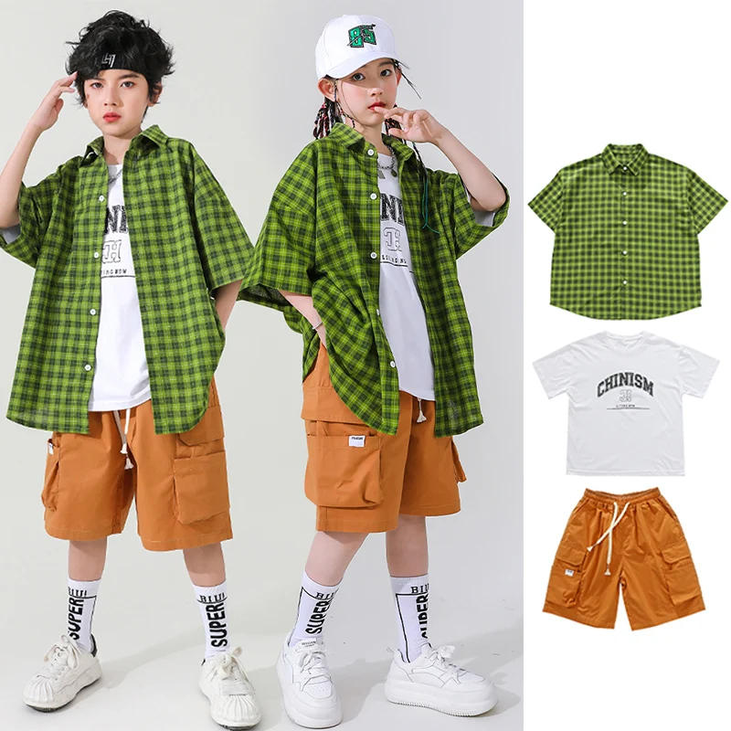 Hip Hop Dance Costume Green Plaid Shirt Loose Short Summer Street Dance Clothes Kpop Jazz Dance Outfit Kids Dancewear YS4871
Hip Hop Dance Costume Green Plaid Shirt Loose Short Summer Street Dance Clothes Kpop Jazz Dance Outfit Kids Dancewear YS4871