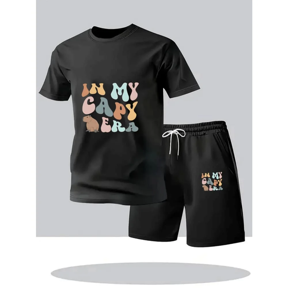 Fashionable summer new men's short sleeved shorts set two-piece set men's round neck T-shirt shorts casual sportswear set
Fashionable summer new men's short sleeved shorts set two-piece set men's round neck T-shirt shorts casual sportswear set