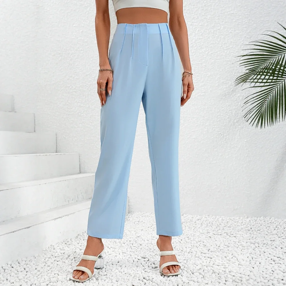 Женские брюки, летние французские приличные однотонные брюки-карандаш с высокой талией, офисные женские брюки
Женские брюки, летние французские приличные однотонные брюки-карандаш с высокой талией, офисные женские брюки