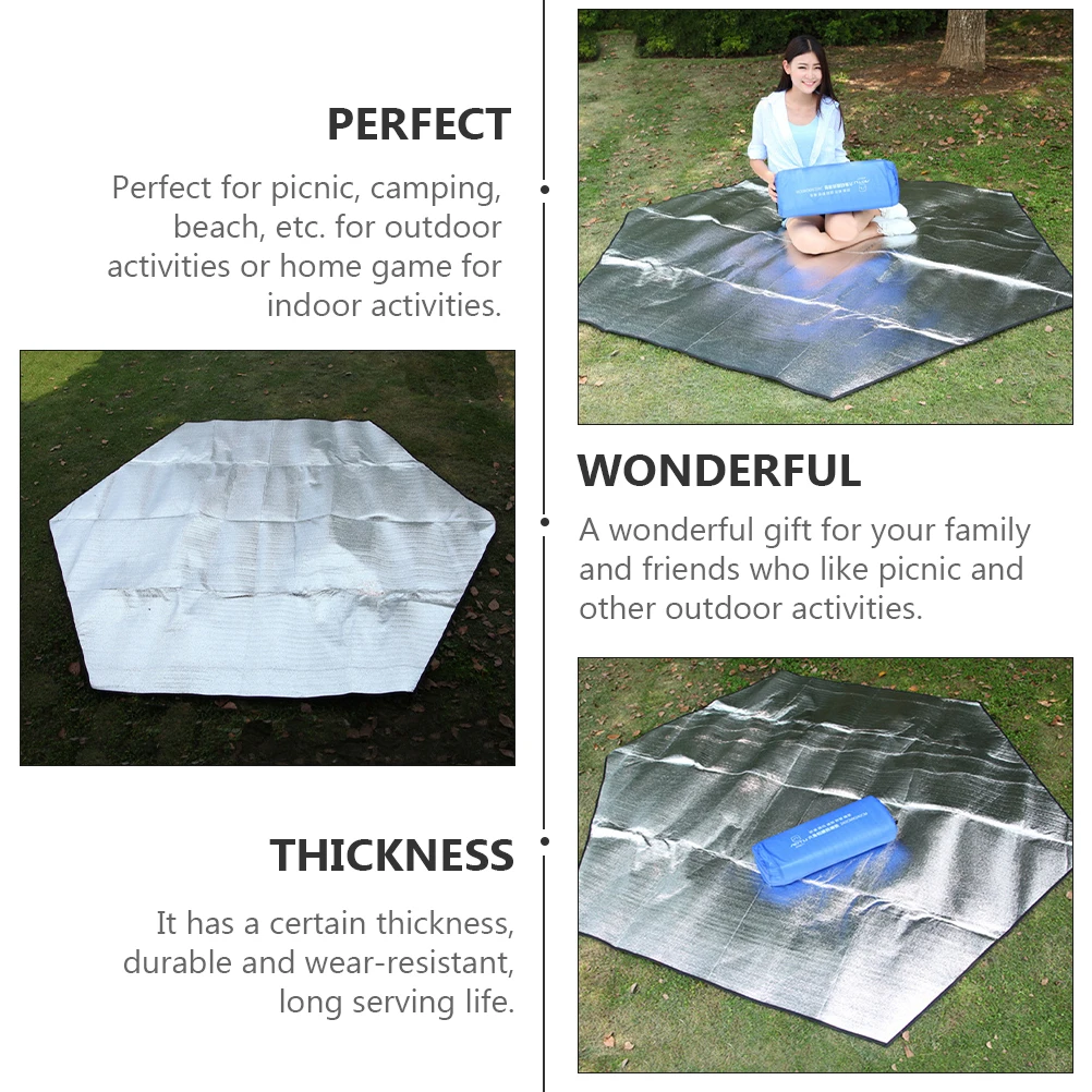Aluminum Film Camping Foldable Picnic Blanket Portable Beach Mat Tent Floor Mat EVA Supplies Heat Insulation Moisture Proof
Aluminum Film Camping Foldable Picnic Blanket Portable Beach Mat Tent Floor Mat EVA Supplies Heat Insulation Moisture Proof