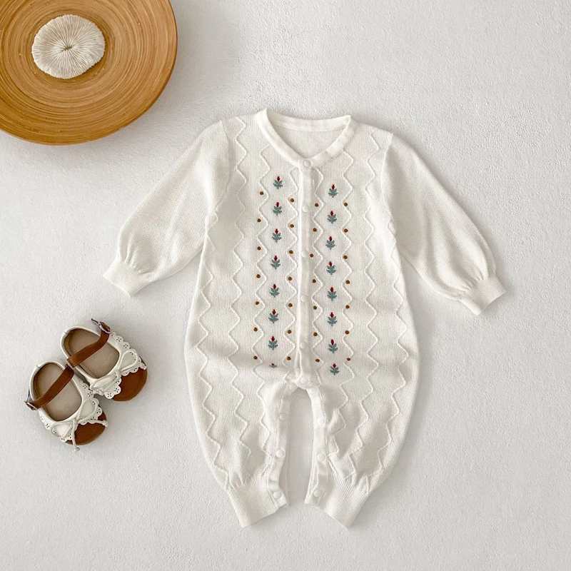 New autumn baby clothing, 0-3 year old female baby, knitted jumpsuit long crawling suit
New autumn baby clothing, 0-3 year old female baby, knitted jumpsuit long crawling suit