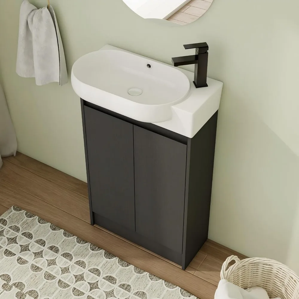 23 Inch Freestanding Vanity, 23" Bathroom Vanity with Sink, Single Sink Floor Stand Vanity Combo, Modern Black Bathroom
23 Inch Freestanding Vanity, 23" Bathroom Vanity with Sink, Single Sink Floor Stand Vanity Combo, Modern Black Bathroom