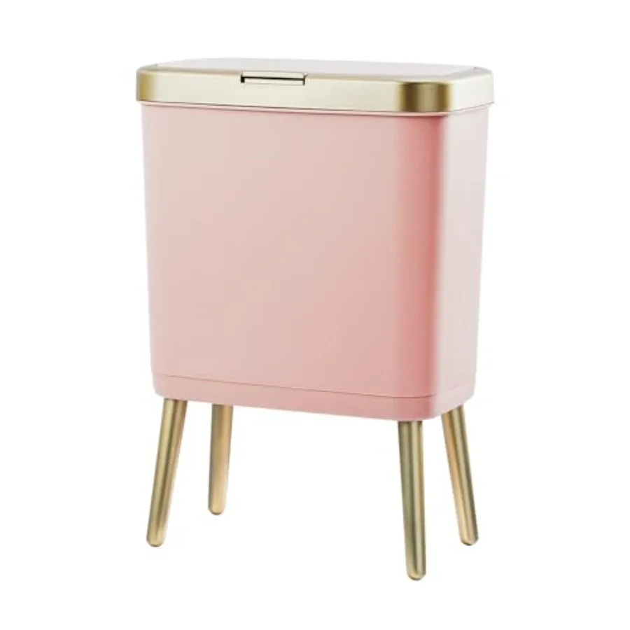 Bathroom Trash Can with Lid 4 Gallon Garbage Can Tall Plastic Trash Bin with Push Button Slim Gold Trash Can Waste Basket for R
Bathroom Trash Can with Lid 4 Gallon Garbage Can Tall Plastic Trash Bin with Push Button Slim Gold Trash Can Waste Basket for R