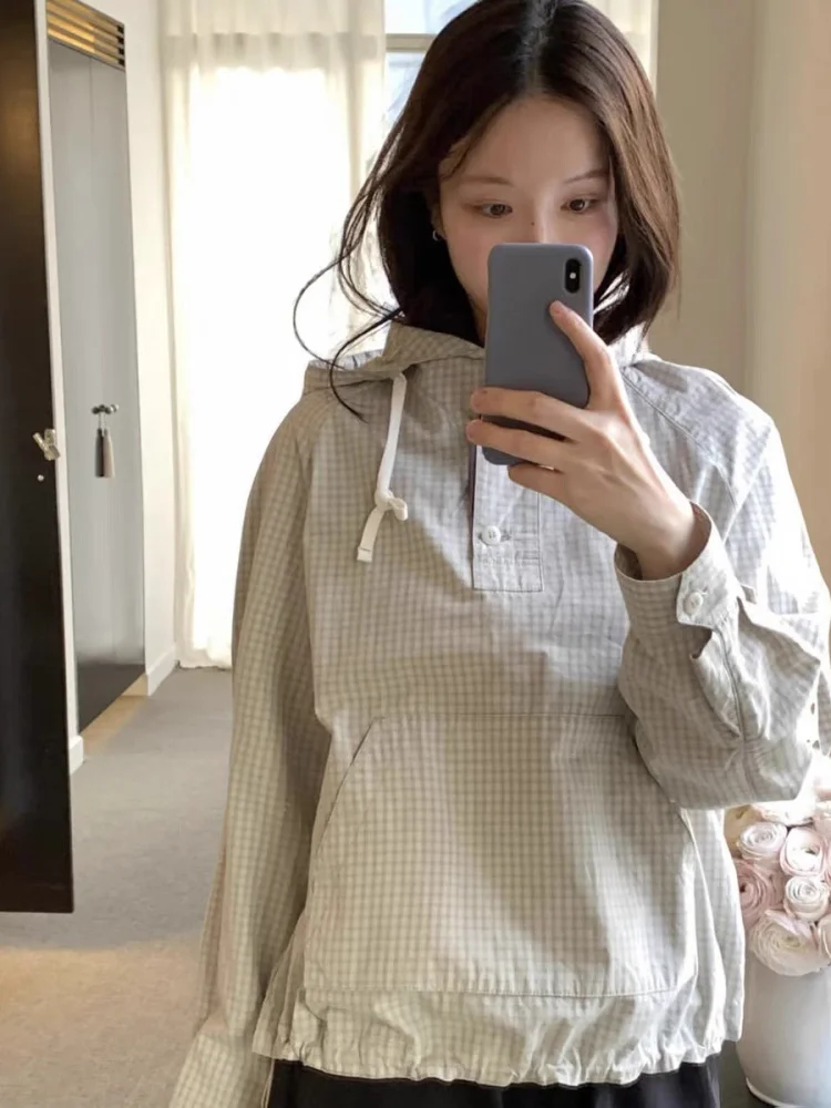 2026 Summer New Dongdaemun Nothingwritten Plaid Hoodie Jacket Women's Top Loose Fit Kangaroo Pocket Long Sleeve Commute Style
2026 Summer New Dongdaemun Nothingwritten Plaid Hoodie Jacket Women's Top Loose Fit Kangaroo Pocket Long Sleeve Commute Style