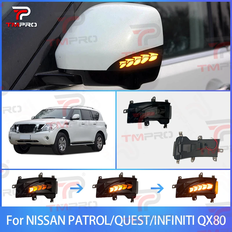 Dynamic Rearview For Infiniti QX56 QX80 Mirror Turn Signal Lamp Sequential Flowing Light For Nissan Patrol Y62 Armada Quest RE52
Dynamic Rearview For Infiniti QX56 QX80 Mirror Turn Signal Lamp Sequential Flowing Light For Nissan Patrol Y62 Armada Quest RE52