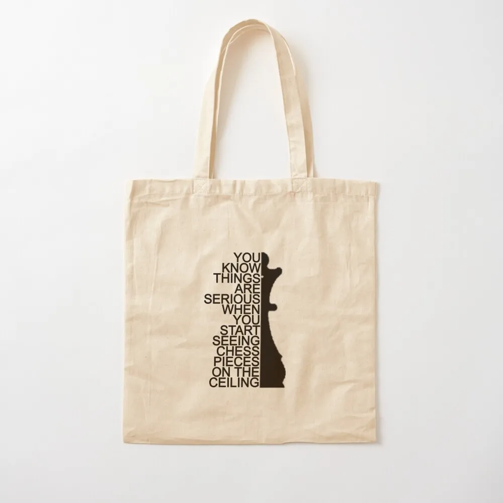 The Queen's Gambit - You Know Things Are Serious When You Start Seeing Chess Pieces On The Ceiling Tote Bag Big bag
The Queen's Gambit - You Know Things Are Serious When You Start Seeing Chess Pieces On The Ceiling Tote Bag Big bag