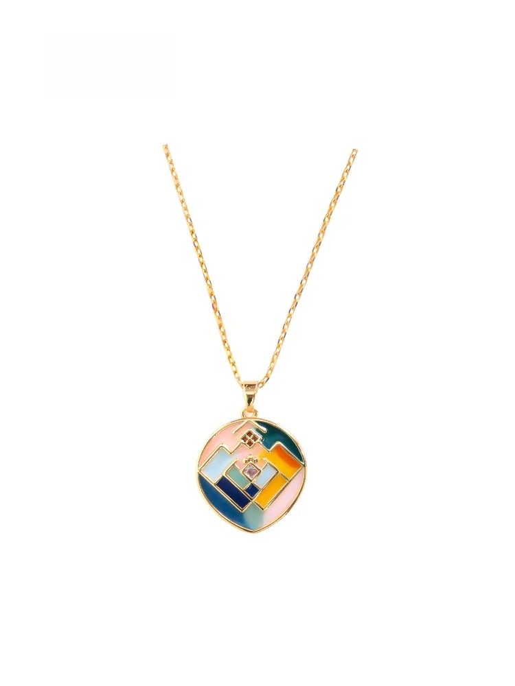 Artistic Abstract Gradient Necklace Bohemian Style Spring Summer Fashion Lockbone Chain Unisex Alloy Jewelry
Artistic Abstract Gradient Necklace Bohemian Style Spring Summer Fashion Lockbone Chain Unisex Alloy Jewelry
