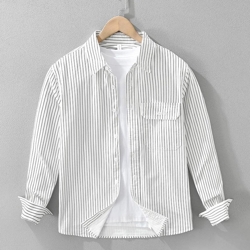 Fashion Striped Shirt for Men Long Sleeve Shirts Oversize Casual Clothing 2025 Spring New Office Shirts
Fashion Striped Shirt for Men Long Sleeve Shirts Oversize Casual Clothing 2025 Spring New Office Shirts