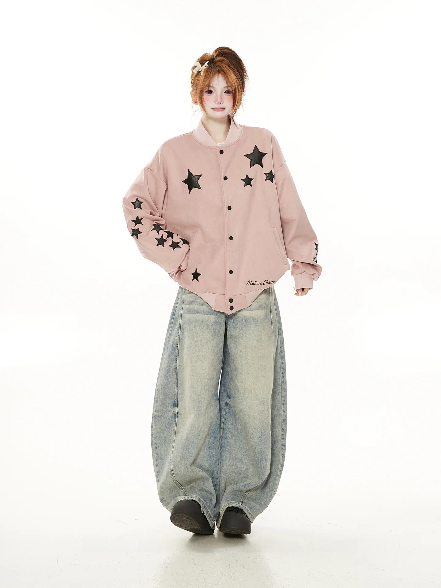 Розовая американская бейсбольная куртка для женщин, весенне-осенняя, уникальный дизайн, из замшевой ткани, с вышивкой в виде пятиконечной звезды, верхняя одежда
Розовая американская бейсбольная куртка для женщин, весенне-осенняя, уникальный дизайн, из замшевой ткани, с вышивкой в виде пятиконечной звезды, верхняя одежда