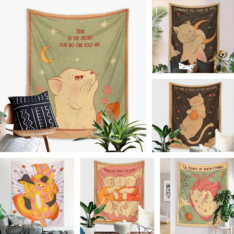 Sun Moon Tarot Tapestry Wall Hanging Boho Tarot Cat Kawaii Room Decor Psychedelic Hippie Tapestry Kids Room Bedroom Wall Art
Sun Moon Tarot Tapestry Wall Hanging Boho Tarot Cat Kawaii Room Decor Psychedelic Hippie Tapestry Kids Room Bedroom Wall Art