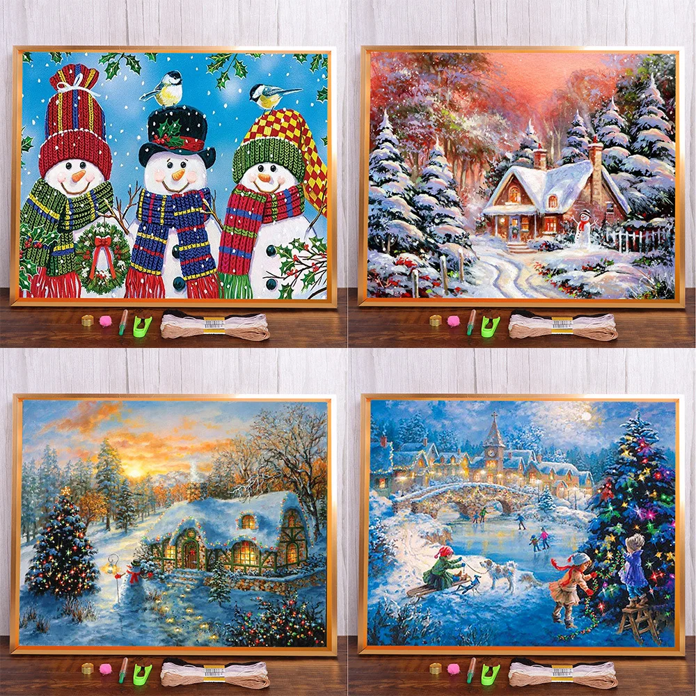 Christmas Landscape Winter House Pre-Printed Cross Stitch Embroidery Kit Needlework Craft Sewing Handmade Home Decor Gift Sales
Christmas Landscape Winter House Pre-Printed Cross Stitch Embroidery Kit Needlework Craft Sewing Handmade Home Decor Gift Sales