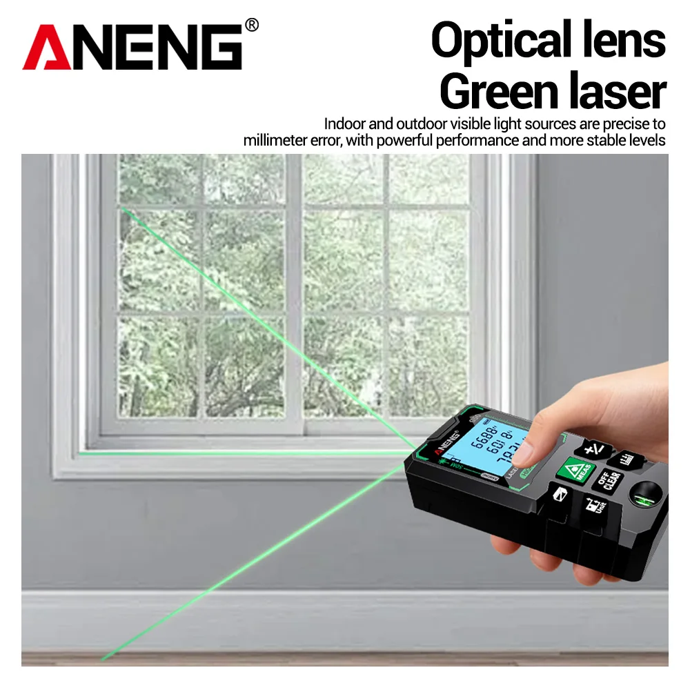 ANENG Laser Distance Meter 50M 70M 100M 120M Infrared Rangefinder Digital Range Finder Tape Roulette Ruler Distance Measure Tape