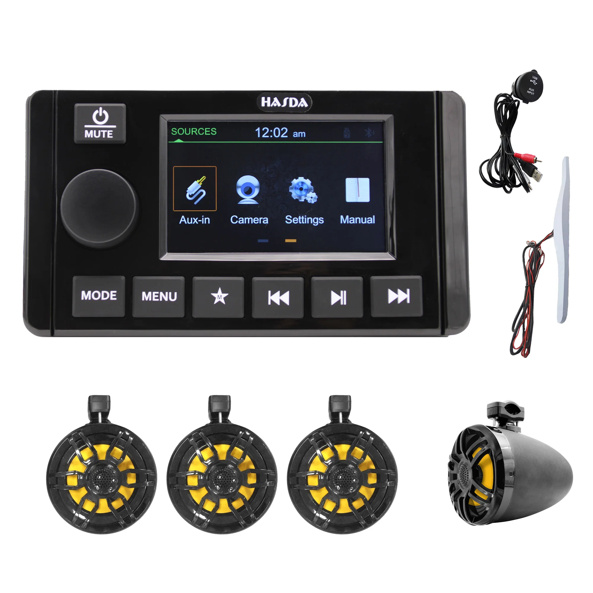 HASDA водонепроницаемые морские 8-дюймовые подвесные колонки H-6208*4 + Bluetooth MP3-радиоплеер H-402 + USB-кабель даты + костюм антенны
HASDA водонепроницаемые морские 8-дюймовые подвесные колонки H-6208*4 + Bluetooth MP3-радиоплеер H-402 + USB-кабель даты + костюм антенны
