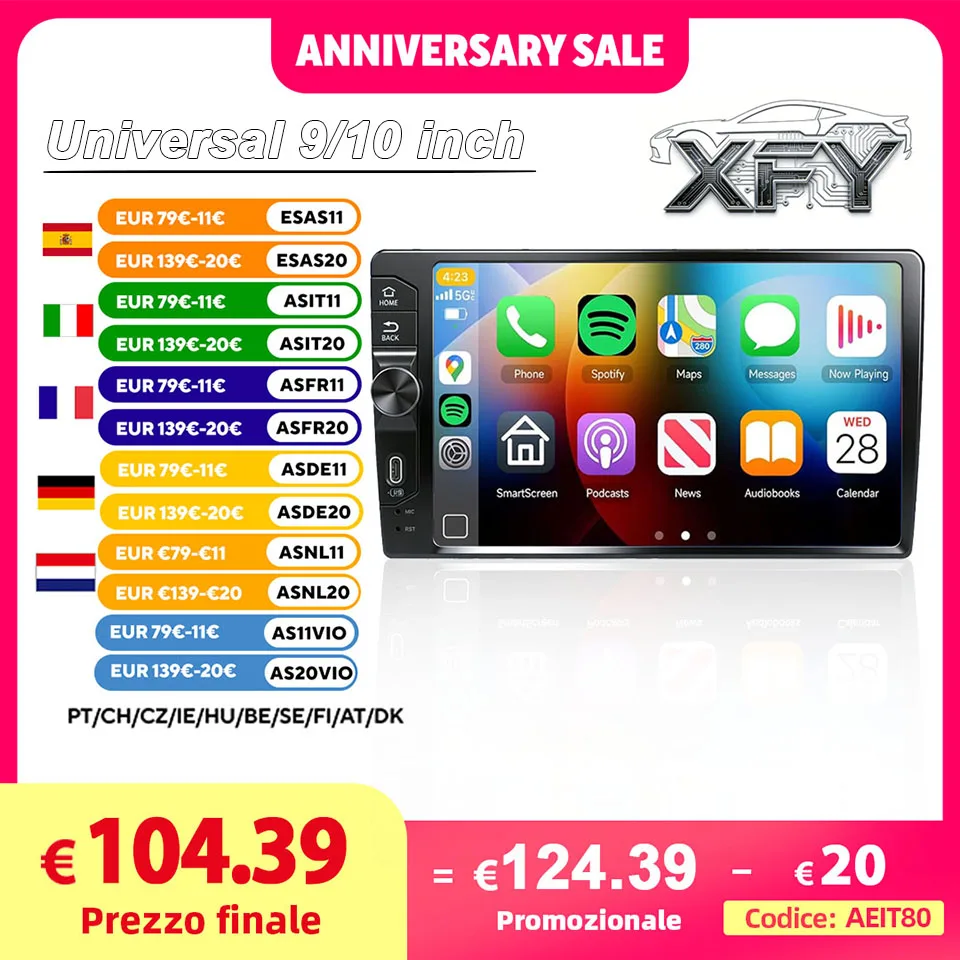 XFY Android 9/10 Inch Car Multimedia Video Player 2DIN Stereo Radio Carplay Android Auto For Nissan Hyundai Kia Toyota Honda VW
XFY Android 9/10 Inch Car Multimedia Video Player 2DIN Stereo Radio Carplay Android Auto For Nissan Hyundai Kia Toyota Honda VW