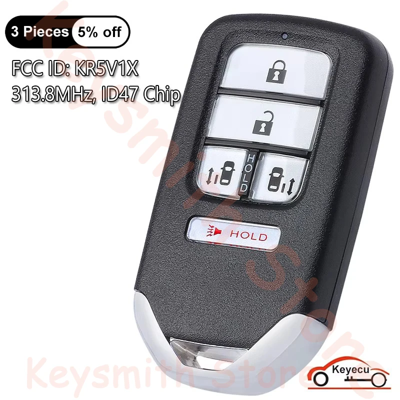 KEYECU 5 Buttons 313.8MHz ID47 Chip for Honda Odyssey 2014 2015 2016 2017 Auto Smart Remote Control Key Fob FCC ID: KR5V1X
KEYECU 5 Buttons 313.8MHz ID47 Chip for Honda Odyssey 2014 2015 2016 2017 Auto Smart Remote Control Key Fob FCC ID: KR5V1X