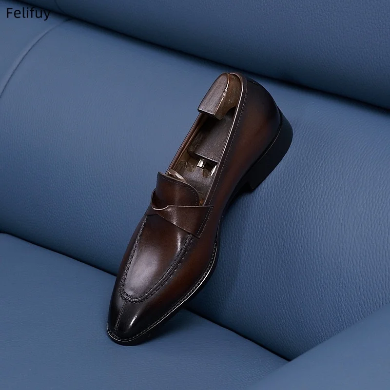 New Black Men Genuine Leather Shoes Business Shoes For Men Luxury Dress Shoes Slip On Business Comfortable Flat Wedding Loafers
New Black Men Genuine Leather Shoes Business Shoes For Men Luxury Dress Shoes Slip On Business Comfortable Flat Wedding Loafers