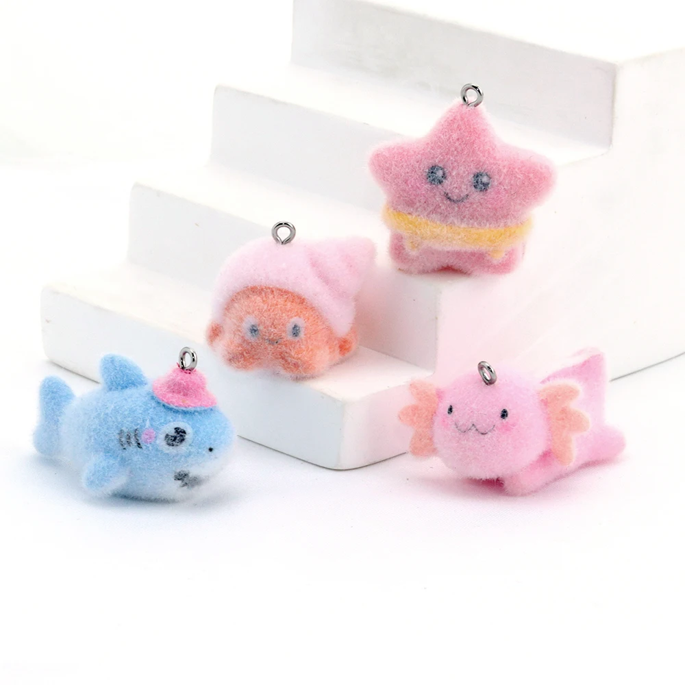 4Pcs Flocked Starfish Seashell Shark Whale Pendant DIY Resin Animal Decorations For Keychains Hones Bag Accessories
4Pcs Flocked Starfish Seashell Shark Whale Pendant DIY Resin Animal Decorations For Keychains Hones Bag Accessories