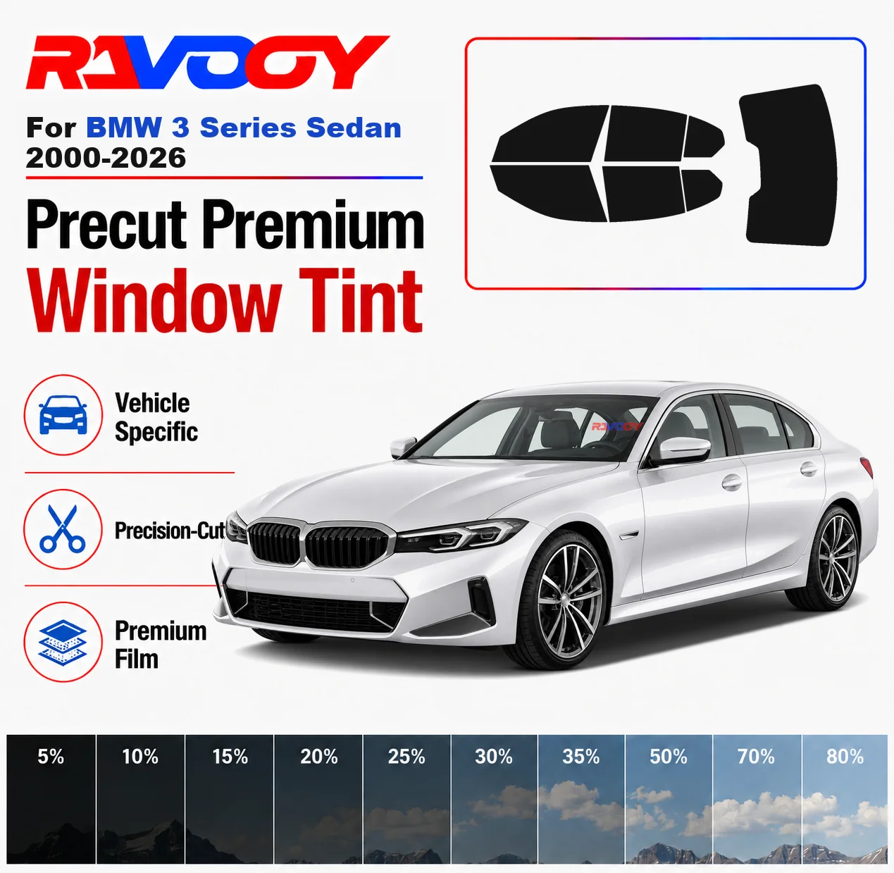 Premium Precut Window Tint Kit Front Rear Windows Rear Windshield For BMW 3 Series Sedan 2000-2026 Car Solar Nano Ceramic Film
Premium Precut Window Tint Kit Front Rear Windows Rear Windshield For BMW 3 Series Sedan 2000-2026 Car Solar Nano Ceramic Film
