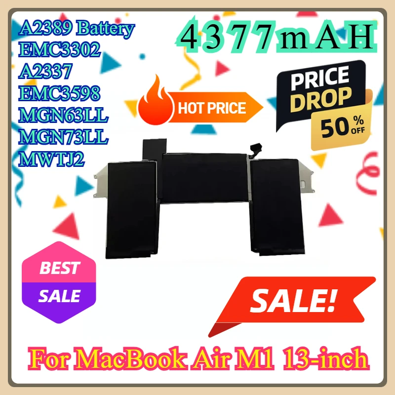 For MacBook Air M1 13-inch A2389 Battery EMC3302 A2337 EMC3598 MGN63LL MGN73LL MWTJ2
For MacBook Air M1 13-inch A2389 Battery EMC3302 A2337 EMC3598 MGN63LL MGN73LL MWTJ2