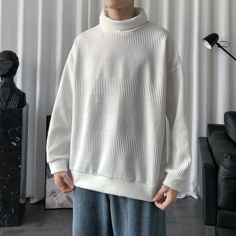 Autumn Winter New Fashion Half High Collar Long Sleeve Solid Pullovers Men's Clothing Knitting Loose Korean All-match Trend Tops
Autumn Winter New Fashion Half High Collar Long Sleeve Solid Pullovers Men's Clothing Knitting Loose Korean All-match Trend Tops