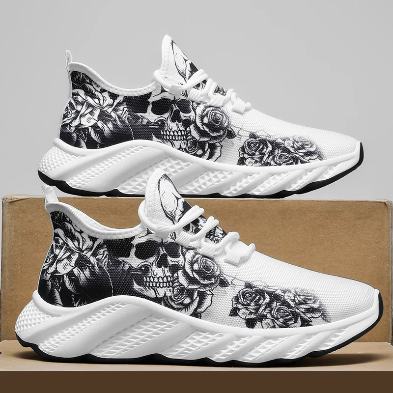Gothic Boy Black Skull Design Light Soft Flats For Women Comfortable Mesh Sneakers Lace-up Running Shoes Halloween Gift 2025
Gothic Boy Black Skull Design Light Soft Flats For Women Comfortable Mesh Sneakers Lace-up Running Shoes Halloween Gift 2025