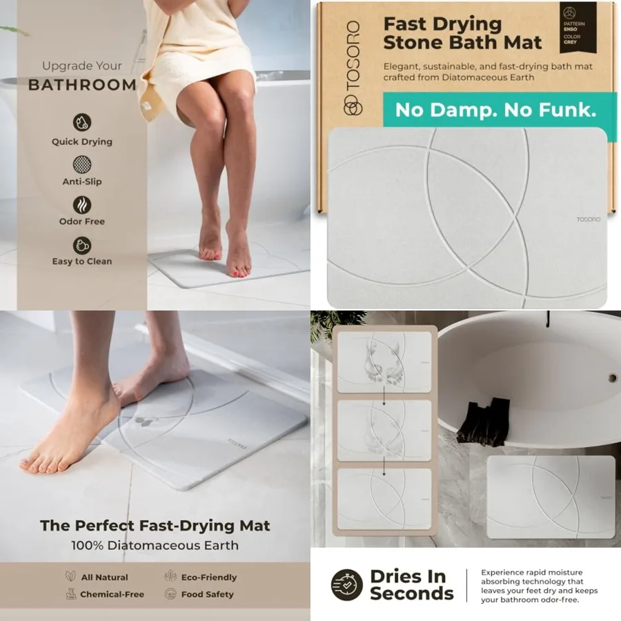 Stone Bath Mat Diatomaceous Earth Shower Mat Non-Slip Super Absorbent Diatomite Stone Bath Mats for Bathroom Floor Quick Drying
Stone Bath Mat Diatomaceous Earth Shower Mat Non-Slip Super Absorbent Diatomite Stone Bath Mats for Bathroom Floor Quick Drying