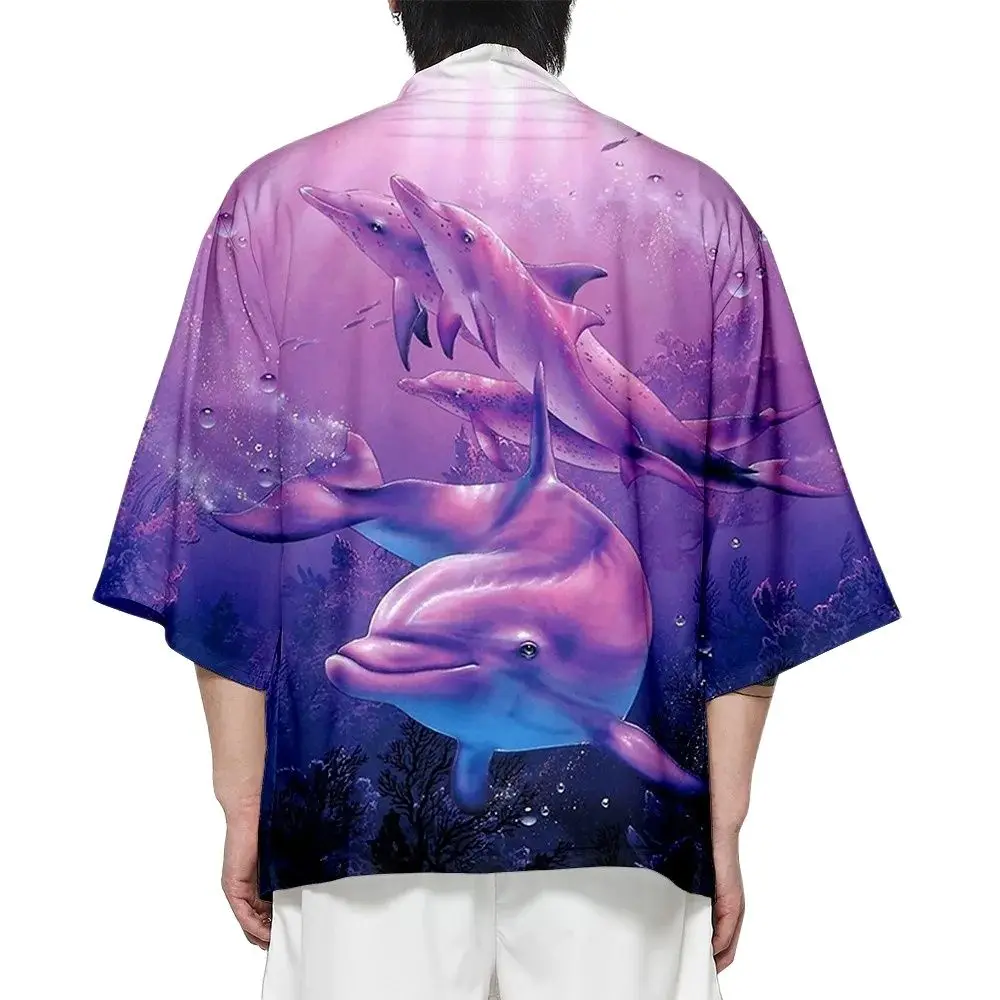 Fashion Summer Samurai Kimono Men Cosplay Stylish Cute Dolphin Print Haori Streetwear Kimono Japanese Yukata Cardigan Robe
Fashion Summer Samurai Kimono Men Cosplay Stylish Cute Dolphin Print Haori Streetwear Kimono Japanese Yukata Cardigan Robe