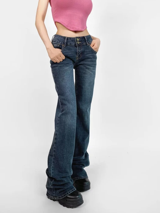 Y2K Retro High Elastic Slim Low Waist Flared Denim Long Pants Straight Floor-Length Trousers Women's Spring Autumn Cotton Str...
Y2K Retro High Elastic Slim Low Waist Flared Denim Long Pants Straight Floor-Length Trousers Women's Spring Autumn Cotton Str...