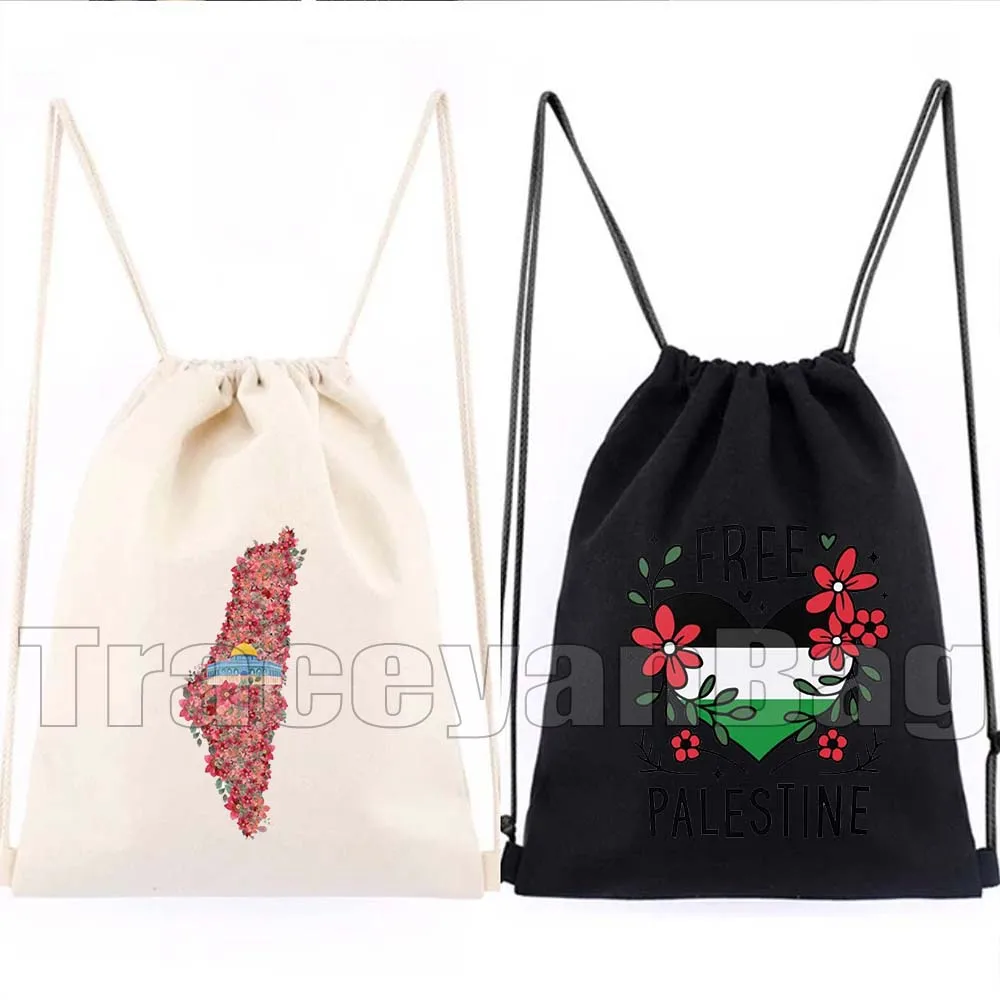 Traditional Floral Arabic Words al quads Tatreez Keffiyeh Kufiya Folk Embroidery Canvas Drawstring Bags Backpack Yoga Sackpack
Traditional Floral Arabic Words al quads Tatreez Keffiyeh Kufiya Folk Embroidery Canvas Drawstring Bags Backpack Yoga Sackpack