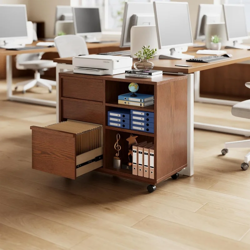 Solid Wood 3-Drawer Mobile Lateral Filing Cabinet, Open Shelves, Adjustable Steel Rods Home Office/Bedroom
Solid Wood 3-Drawer Mobile Lateral Filing Cabinet, Open Shelves, Adjustable Steel Rods Home Office/Bedroom