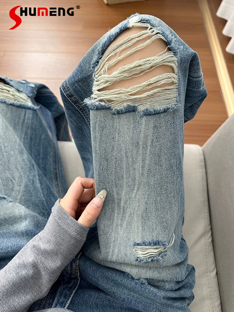Fashion Hole Wide-leg Jeans Women's Spring 2026 Over Size High-waist Denim Pants Chic Loose Comfort Straight-leg Denim Trousers
Fashion Hole Wide-leg Jeans Women's Spring 2026 Over Size High-waist Denim Pants Chic Loose Comfort Straight-leg Denim Trousers