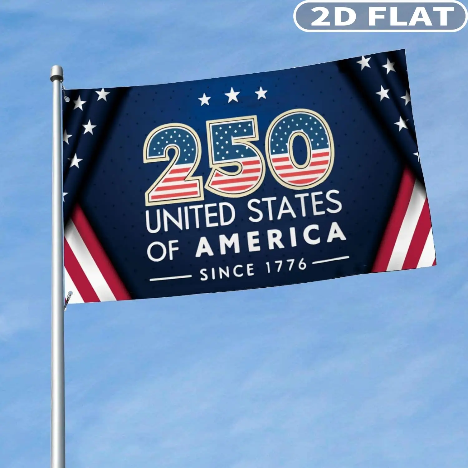 1pc 2D FLAT America US 250th Birthday Flag, Single Sided 1776-2026 America 250 Years Anniversary Flag For National Day
1pc 2D FLAT America US 250th Birthday Flag, Single Sided 1776-2026 America 250 Years Anniversary Flag For National Day
