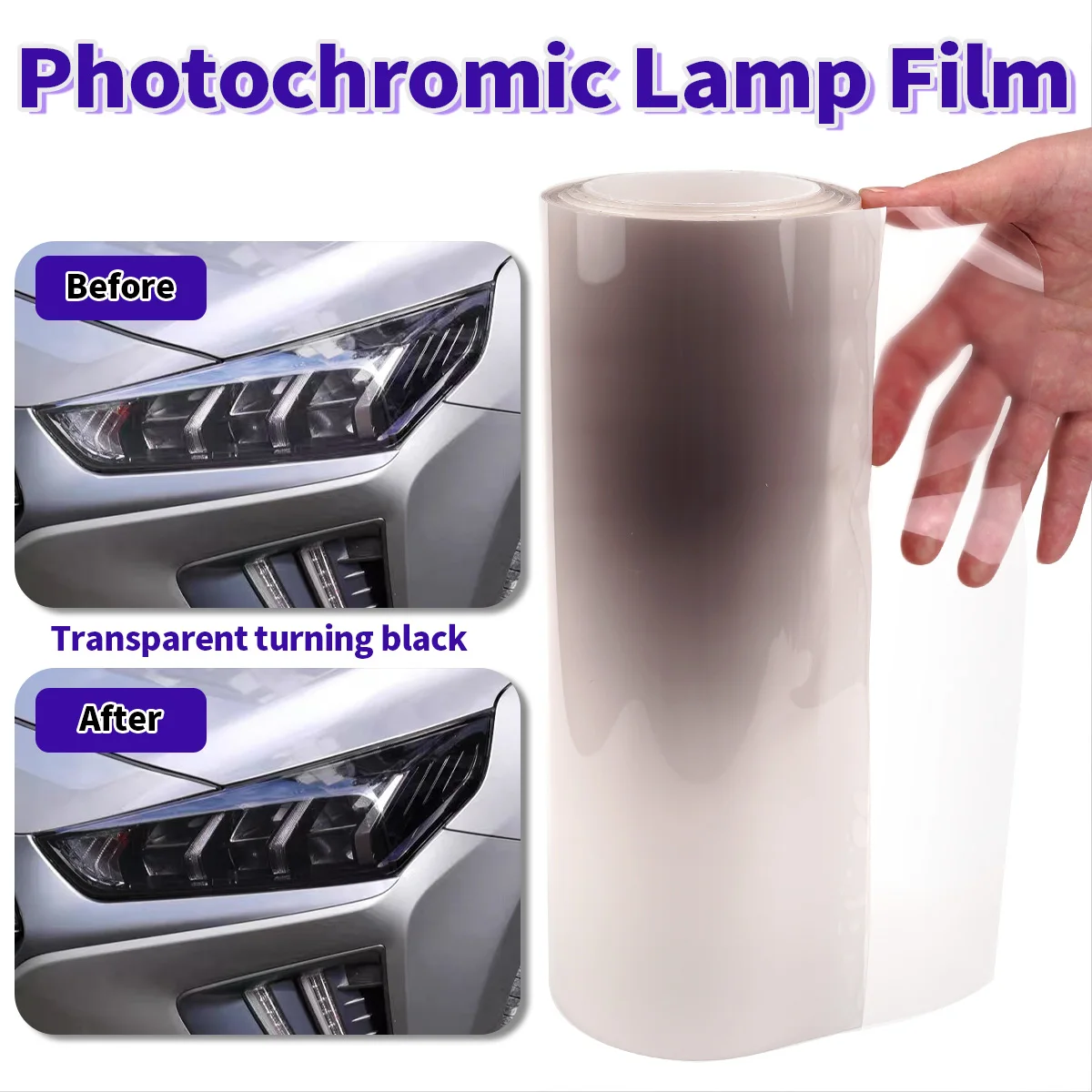 Car Headlight Film TPU Intelligent Light Control Automotive light Protection Repair Scratches Photochromic Lamp Film
Car Headlight Film TPU Intelligent Light Control Automotive light Protection Repair Scratches Photochromic Lamp Film