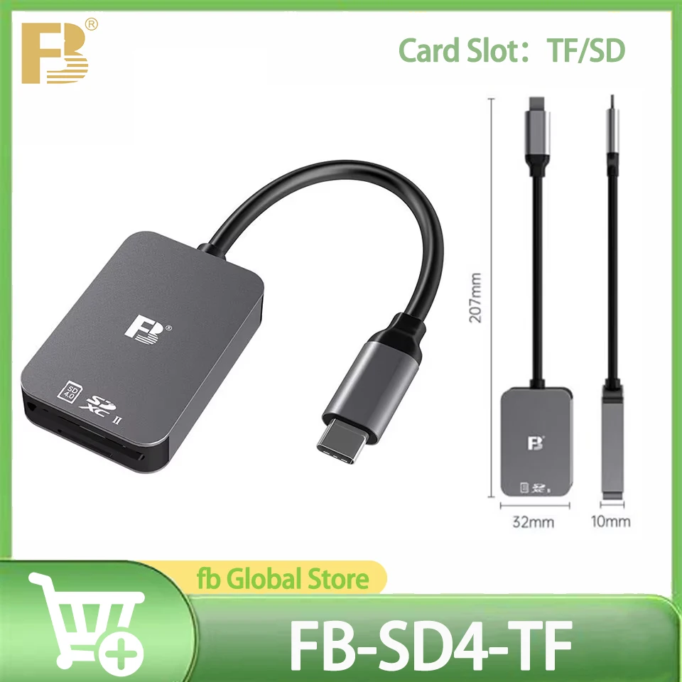FB-SD4-TF Высокоскоростное устройство чтения карт USB3.1 Профессиональная SD-карта TF для мобильного телефона Компьютер IPad SLR Безеркальная камера Тахограф 
FB-SD4-TF Высокоскоростное устройство чтения карт USB3.1 Профессиональная SD-карта TF для мобильного телефона Компьютер IPad SLR Безеркальная камера Тахограф