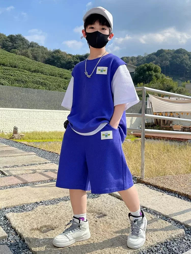 Boys summer suit2024New Summer Short Sleeve Shorts Sportswear Children's Handsome Children and Teens Two-Piece Suit Trendy
Boys summer suit2024New Summer Short Sleeve Shorts Sportswear Children's Handsome Children and Teens Two-Piece Suit Trendy