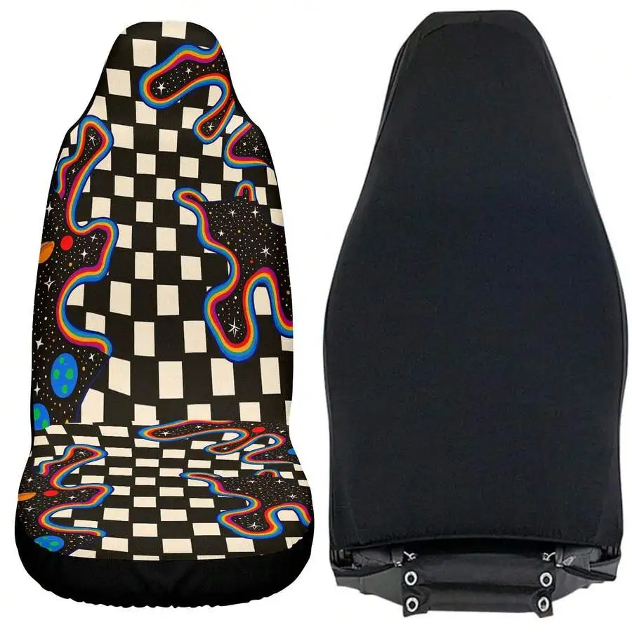 2-Piece Checkered Rainbow Galaxy Car Seat Covers Universal Front Seat Protectors Breathable Wear Resistant
2-Piece Checkered Rainbow Galaxy Car Seat Covers Universal Front Seat Protectors Breathable Wear Resistant