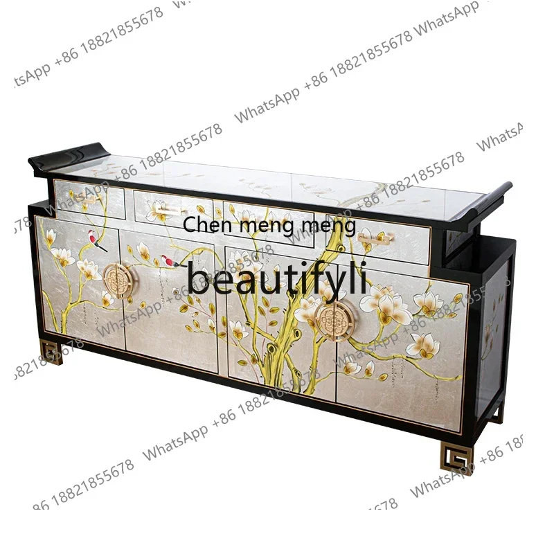 G New Chinese-style painted entrance, solid wood shoe cabinet, dining side against the wall, home decoration, locker
G New Chinese-style painted entrance, solid wood shoe cabinet, dining side against the wall, home decoration, locker